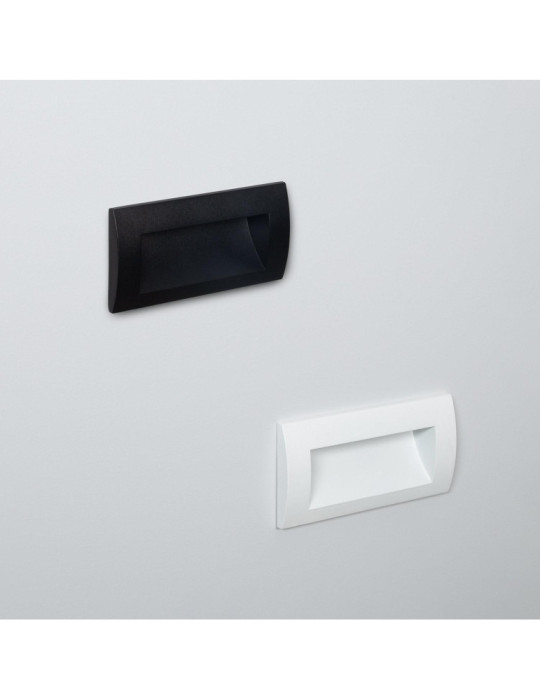Balise LED Extérieure 4W Encastrable au Mur Rectangulaire Elin Noire