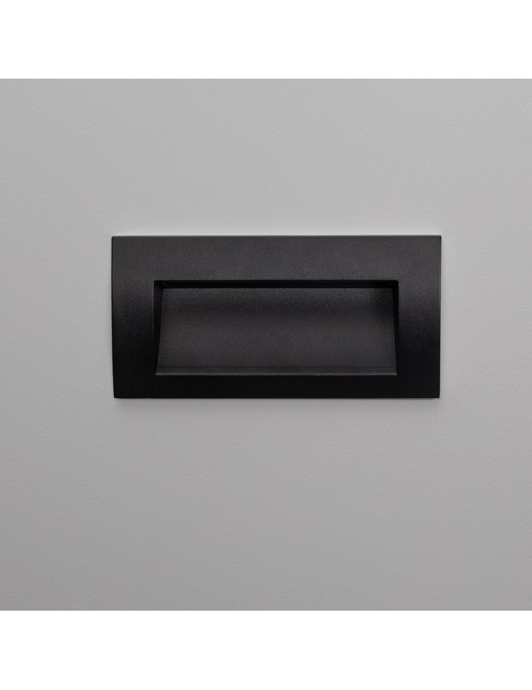 Balise LED Extérieure 4W Encastrable au Mur Rectangulaire Elin Noire