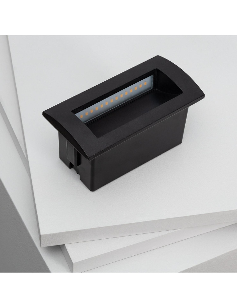 Balise LED Extérieure 4W Encastrable au Mur Rectangulaire Elin Noire