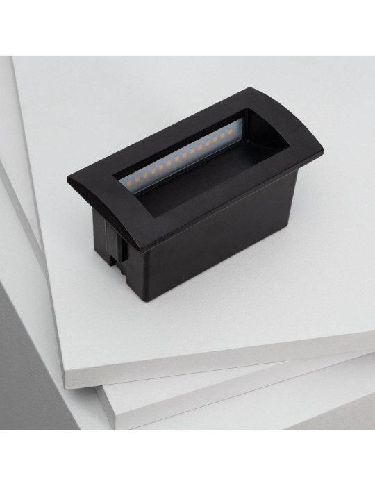 Balise LED Extérieure 4W Encastrable au Mur Rectangulaire Elin Noire