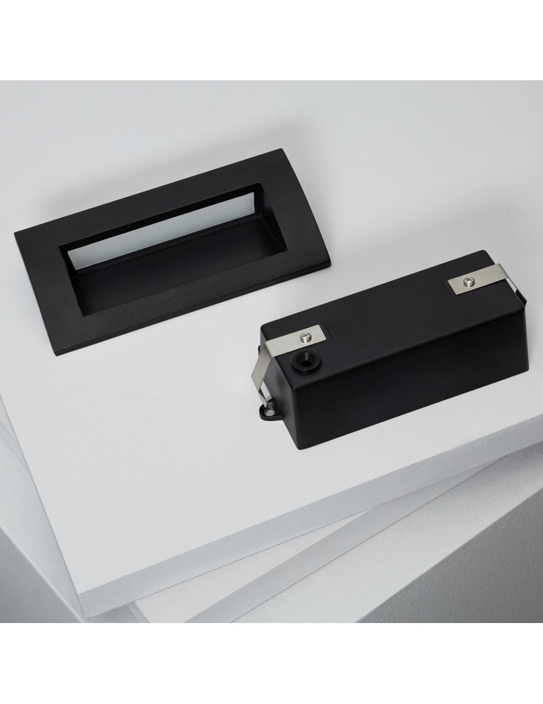 Balise LED Extérieure 4W Encastrable au Mur Rectangulaire Elin Noire