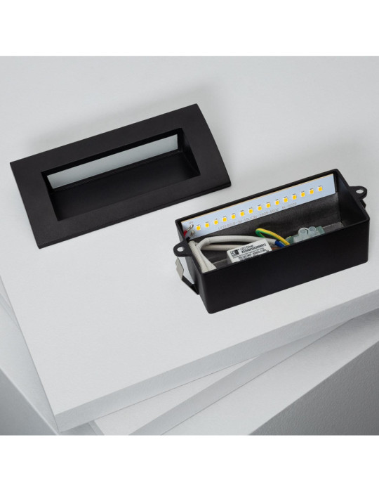 Balise LED Extérieure 4W Encastrable au Mur Rectangulaire Elin Noire