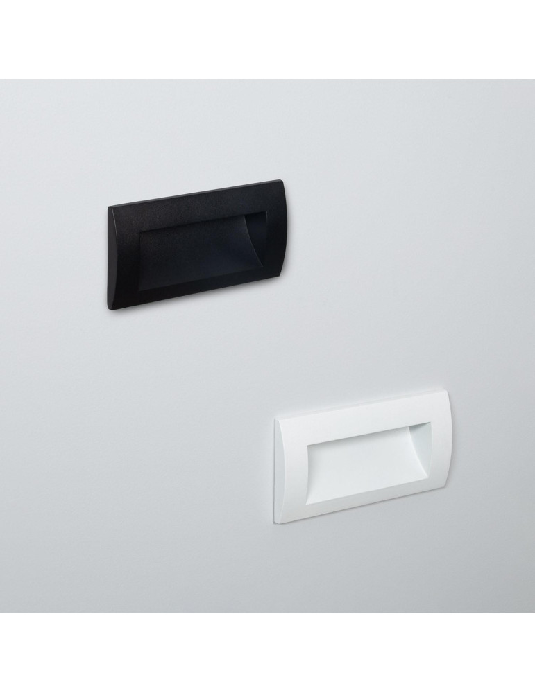 Balise LED Extérieure 4W Encastrable au Mur Rectangulaire Elin Noire