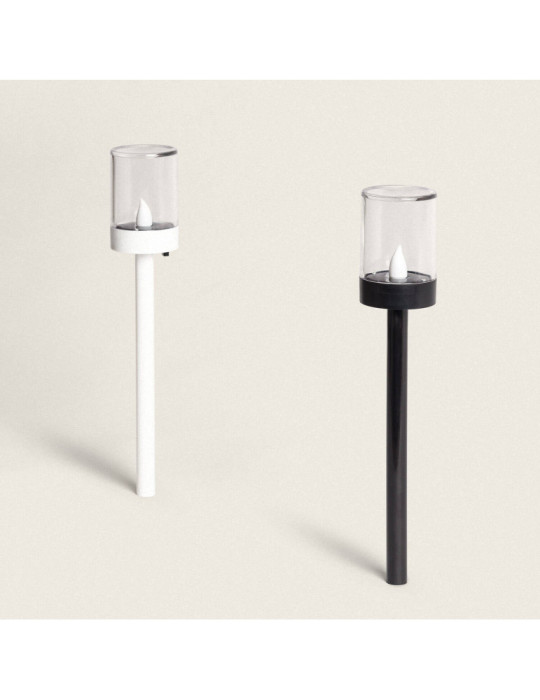 Torche Solaire Extérieure LED Effet Flamme avec Piquet Brako 40cm