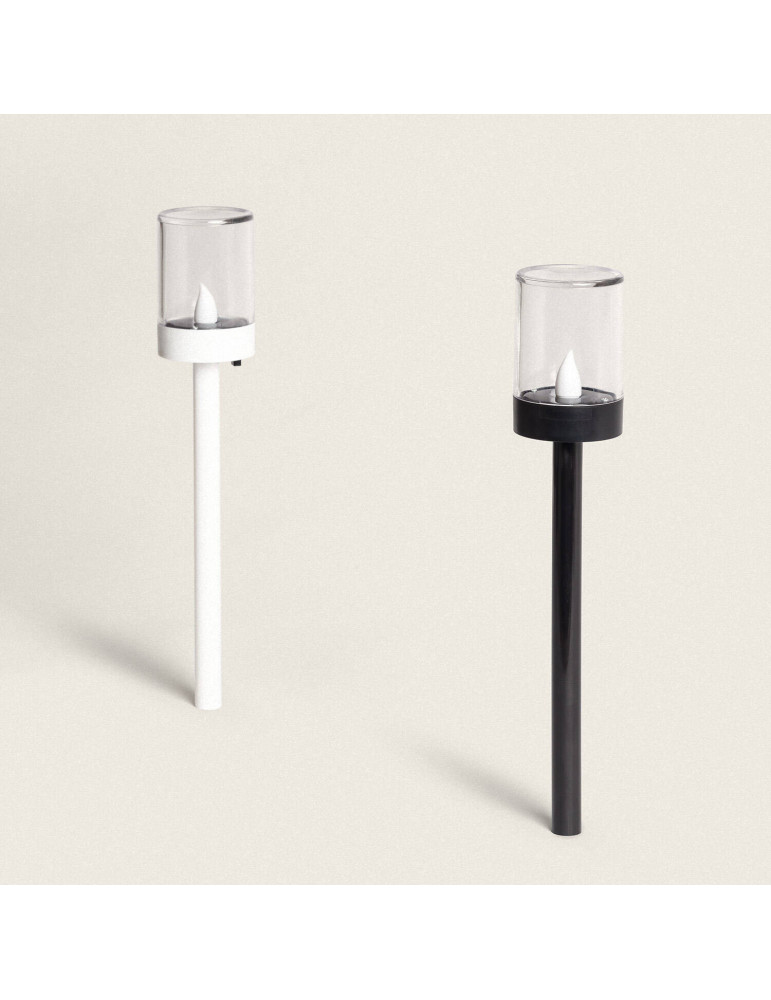 Torche Solaire Extérieure LED Effet Flamme avec Piquet Brako 40cm