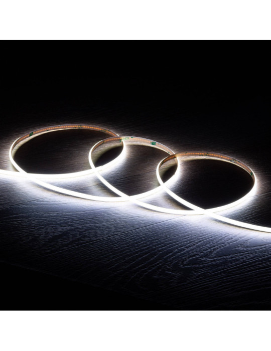 Ruban LED COB 24V DC 385 LED/m 5m IP20 CRI90 Super étroit Largeur 5mm Coupe tous les 4cm