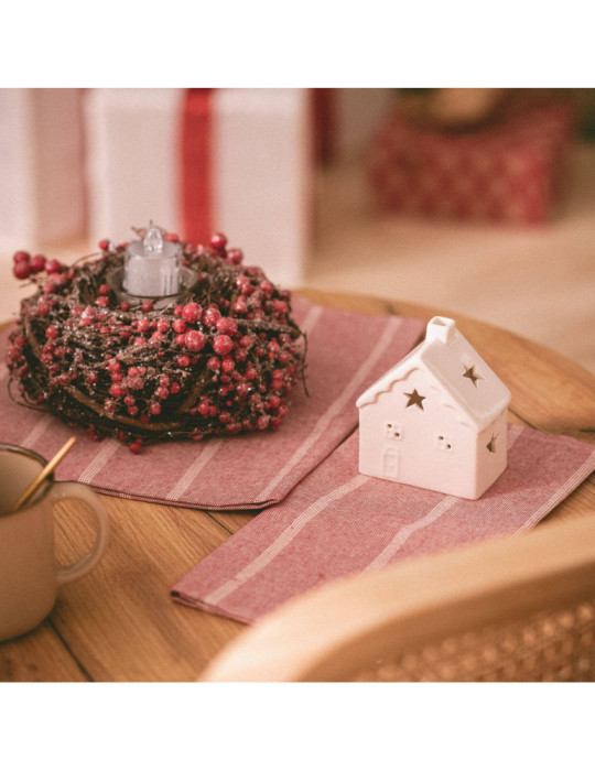 Maisonnette de Noël LED Céramique à Piles Bianca