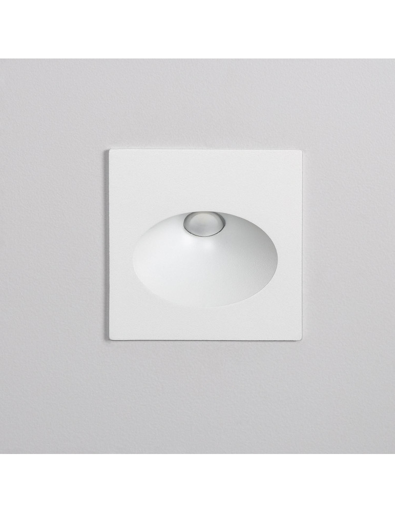 Balise Extérieure Murale LED Encastrable 3W Carrée Coney Blanche