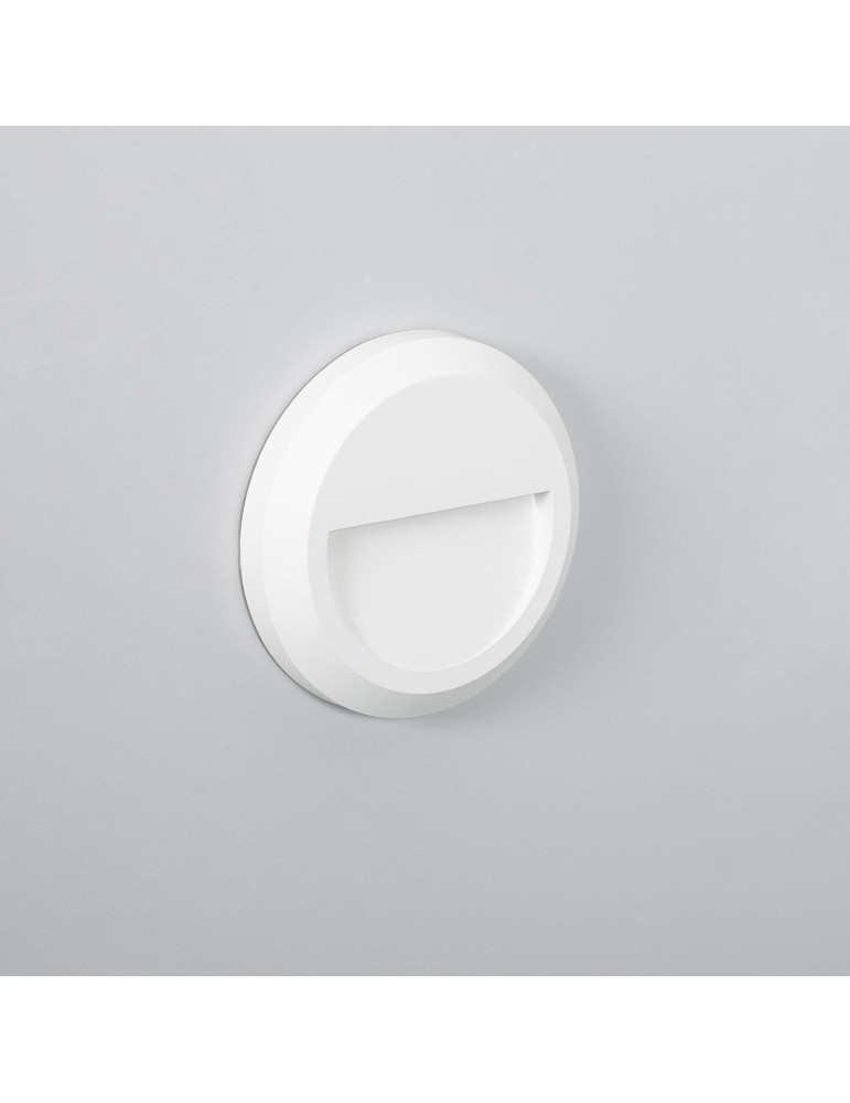 Balise LED Extérieure En Saillie au Mur Ronde Edulis Blanche