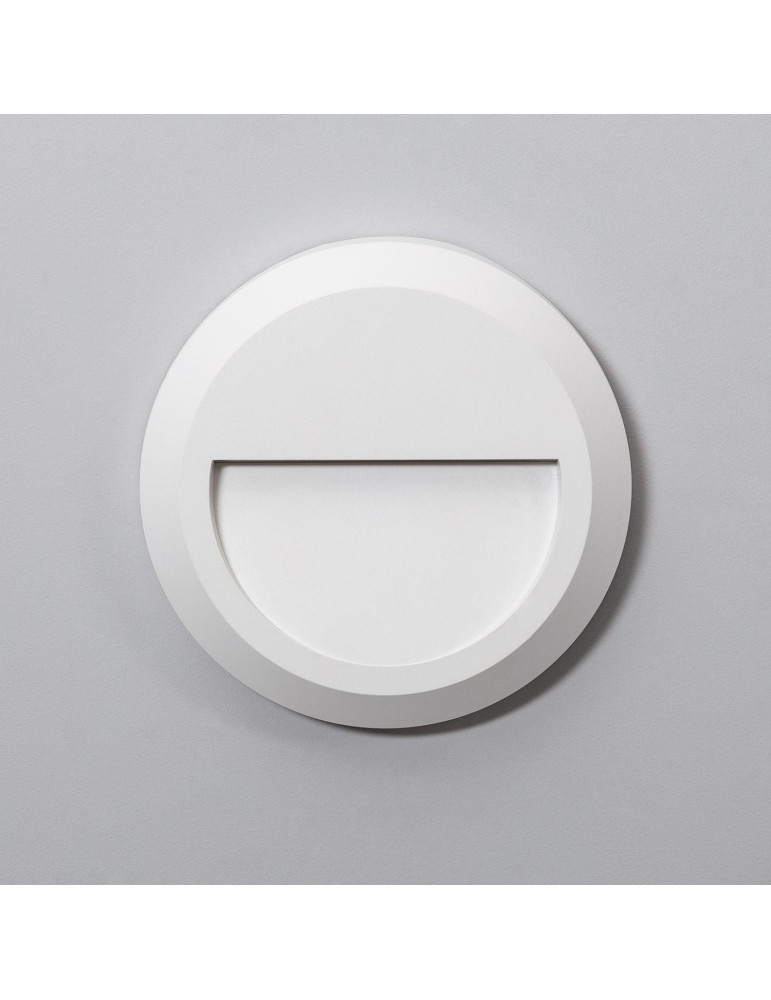 Balise LED Extérieure En Saillie au Mur Ronde Edulis Blanche