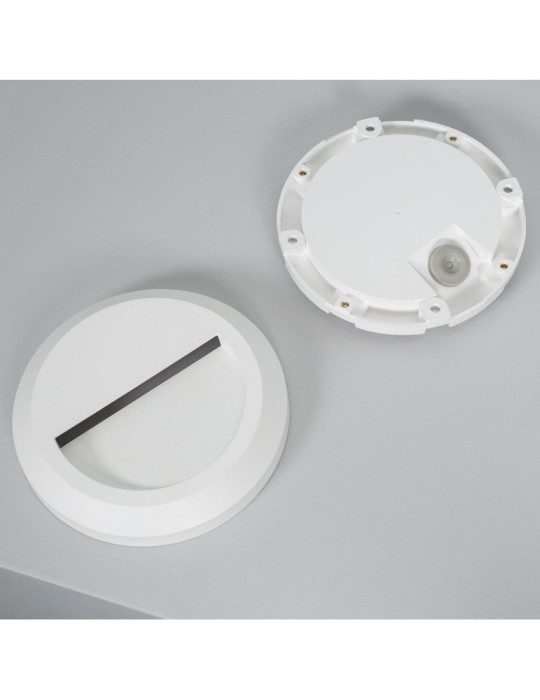 Balise LED Extérieure En Saillie au Mur Ronde Edulis Blanche