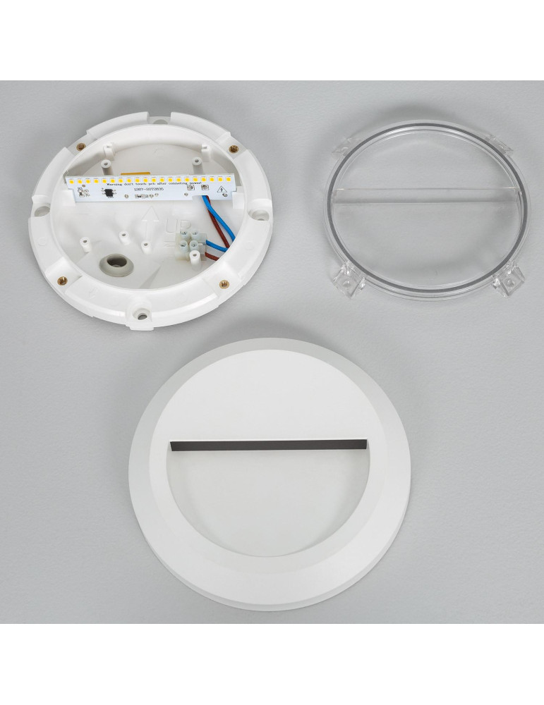 Balise LED Extérieure En Saillie au Mur Ronde Edulis Blanche