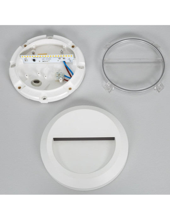 Balise LED Extérieure En Saillie au Mur Ronde Edulis Blanche