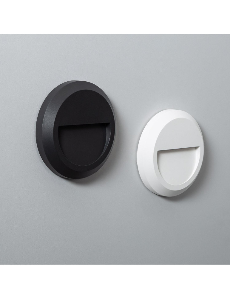 Balise LED Extérieure En Saillie au Mur Ronde Edulis Blanche