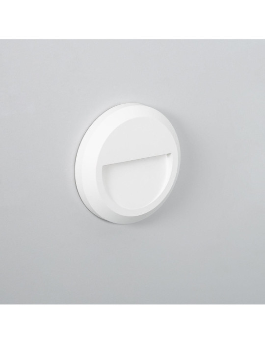 Balise LED Extérieure En Saillie au Mur Ronde Edulis Blanche Balise LED Extérieure En Saillie au Mur Ronde Edulis Blanche