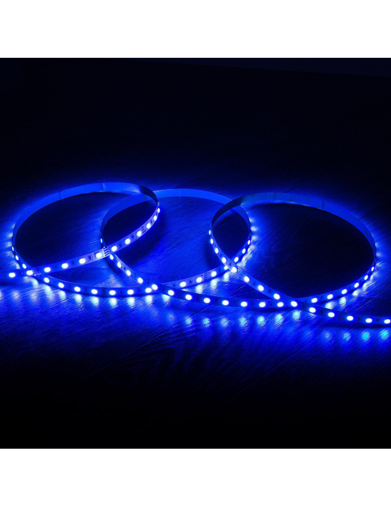 Ruban LED RGB 24V DC SMD5050 60LED/m 5m IP20 Largeur 10mm Coupe 10cm