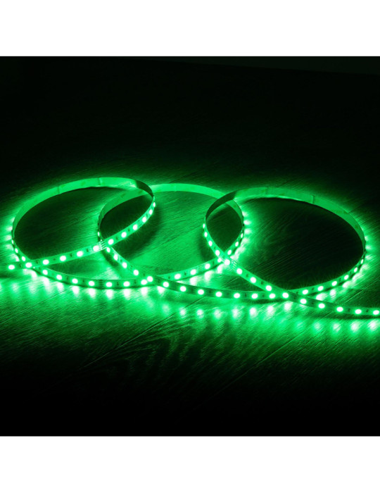 Ruban LED RGB 24V DC SMD5050 60LED/m 5m IP20 Largeur 10mm Coupe 10cm