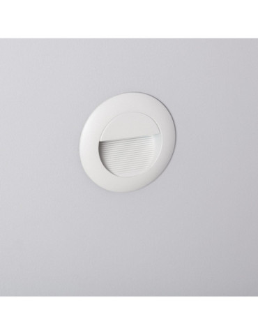 Balise Murale LED Extérieur 3W Aluminium Ronde Wabi Blanche