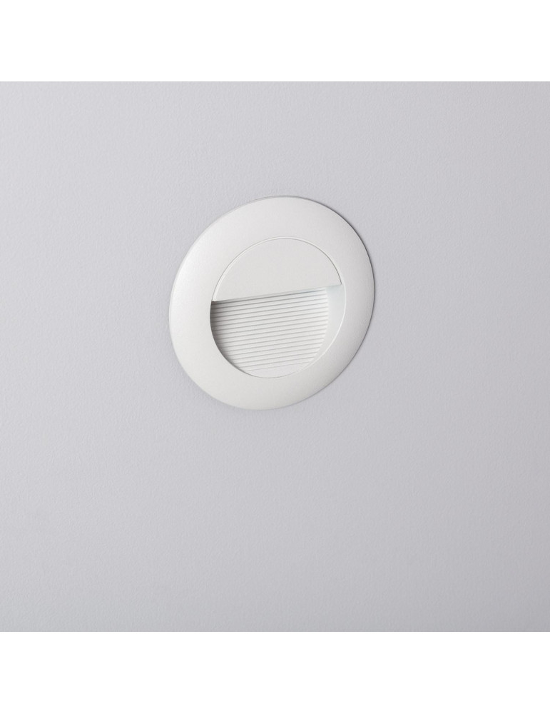Balise Murale LED Extérieur 3W Aluminium Ronde Wabi Blanche Balise Murale LED Extérieur 3W Aluminium Ronde Wabi Blanche