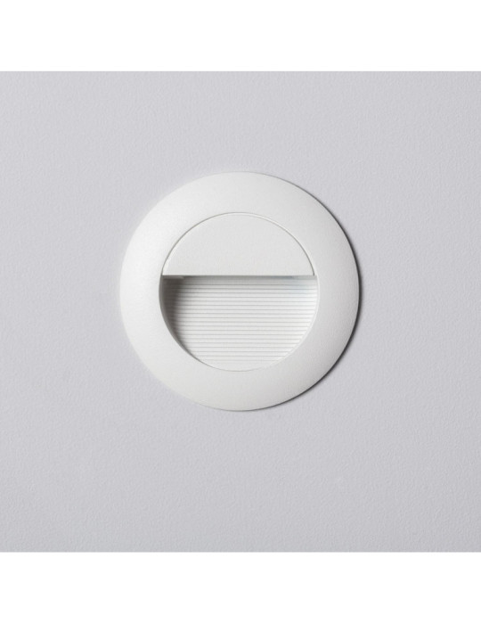 Balise Murale LED Extérieur 3W Aluminium Ronde Wabi Blanche