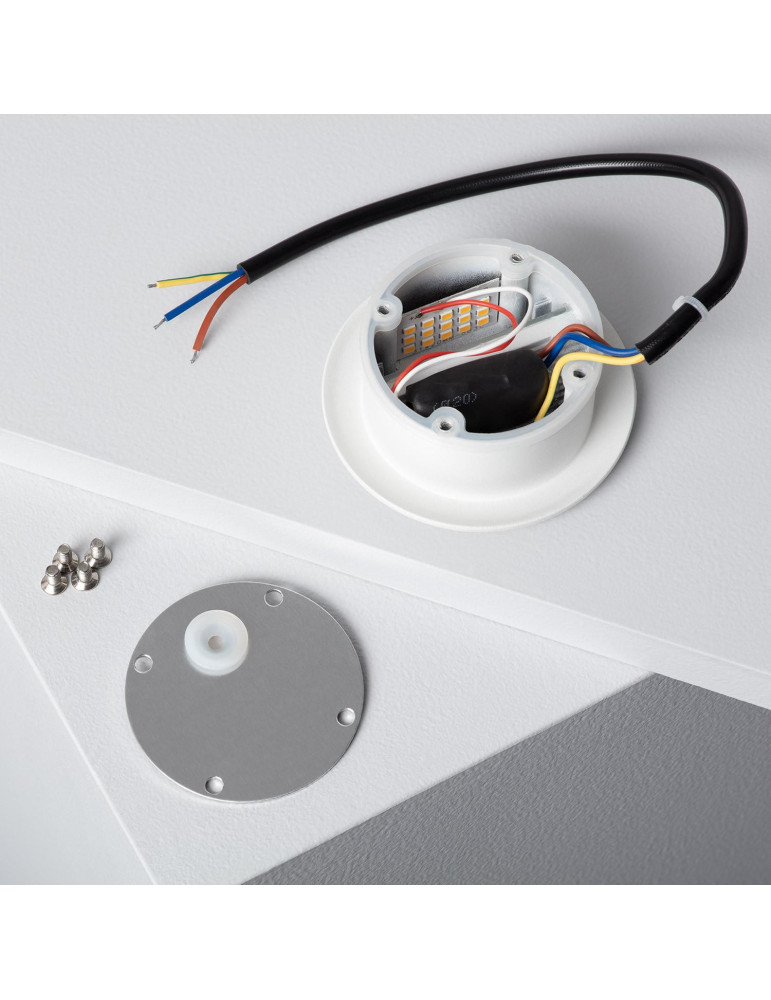 Balise Murale LED Extérieur 3W Aluminium Ronde Wabi Blanche