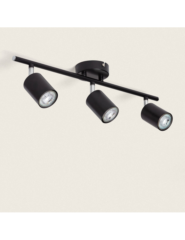 Plafonnier Orientable Métal 3 Spots Albus Black Plafonnier Orientable Métal 3 Spots Albus Black