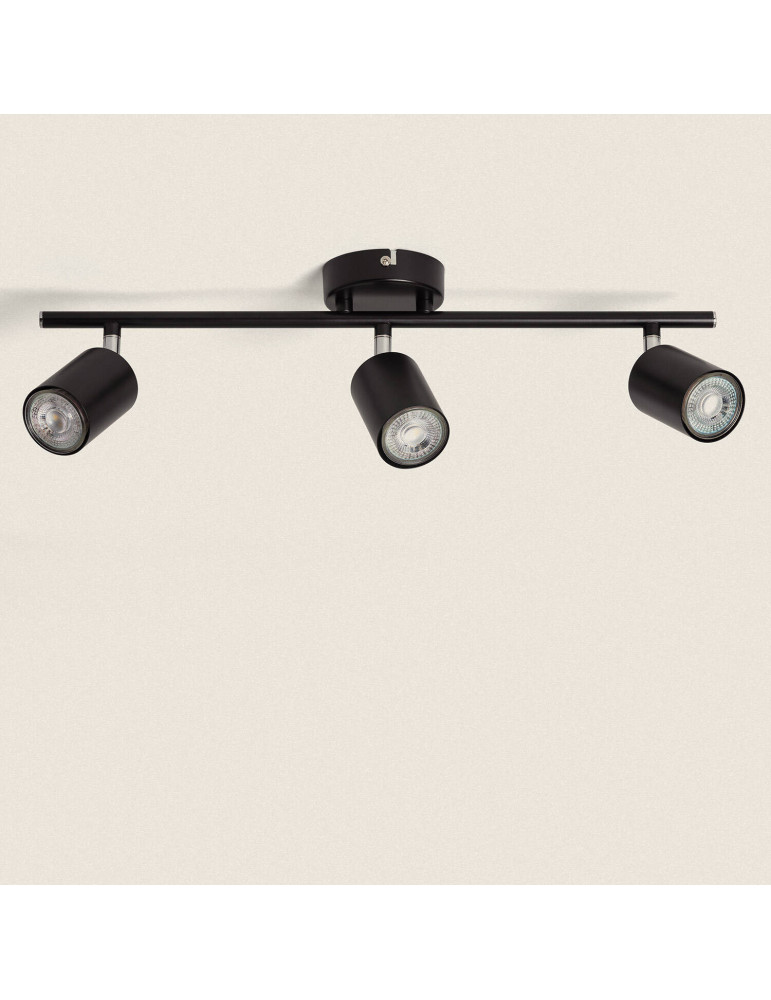 Plafonnier Orientable Métal 3 Spots Albus Black