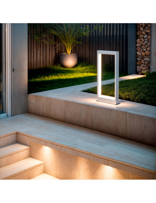 Balise Extérieure LED Dimmable 8W Ciment Arvene 65 cm