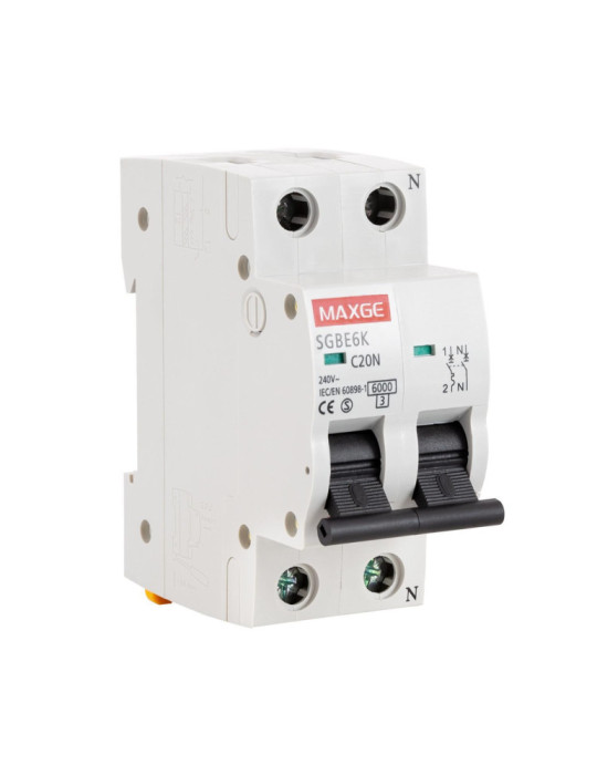 Disjoncteur Résidentiel 1P+N 10-40A 6kA Courbe C MAXGE Disjoncteur Résidentiel 1P+N 10-40A 6kA Courbe C MAXGE