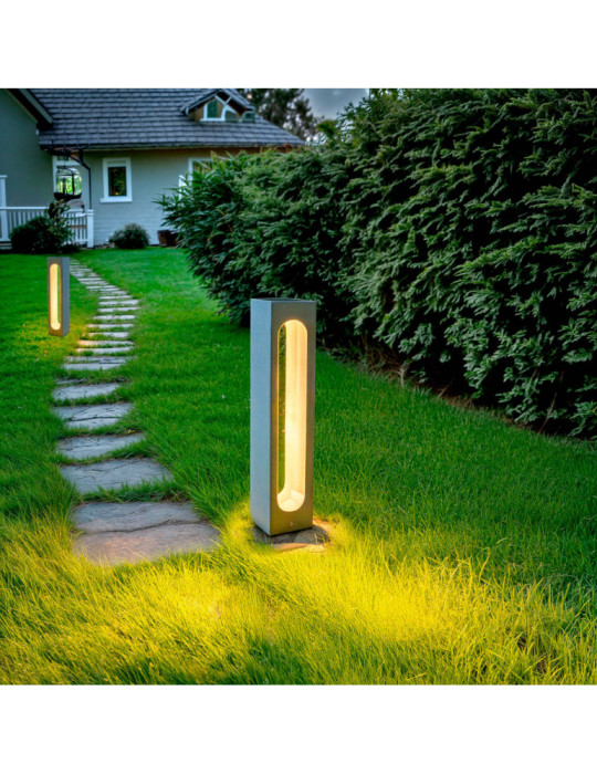 Balise Extérieure LED Dimmable 6W Ciment Sylexa 70 cm