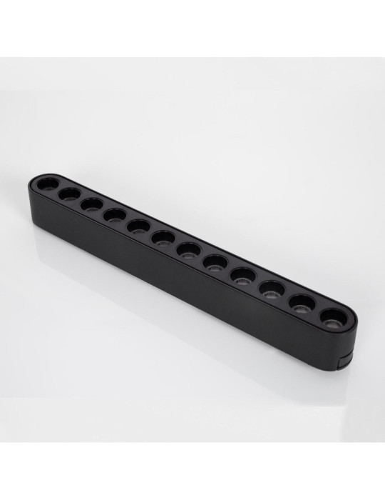 Spot Linéaire LED sur Rail Magnétique 25mm Extra-Plat 12W 48V Noir Grid 222mm