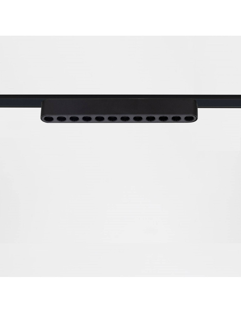 Spot Linéaire LED sur Rail Magnétique 25mm Extra-Plat 12W 48V Noir Grid 222mm