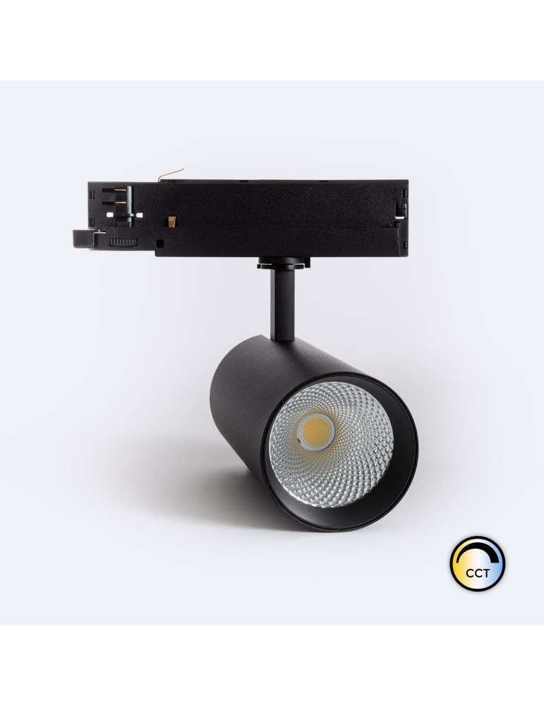 Spot LED sur Rail Triphasé 40W Carlo CCT Noir Spot LED sur Rail Triphasé 40W Carlo CCT Noir
