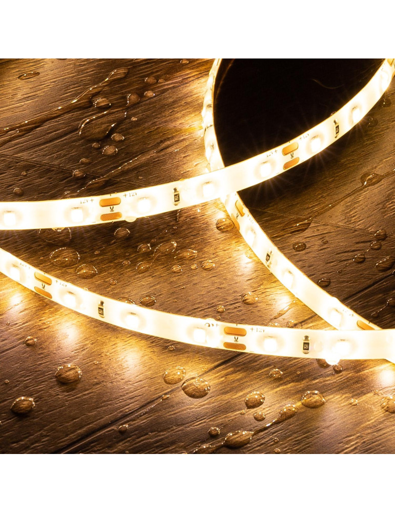 Ruban LED 12V DC SMD2835 60LED/m 5m IP65 Largeur 8mm Coupe tous les 5cm