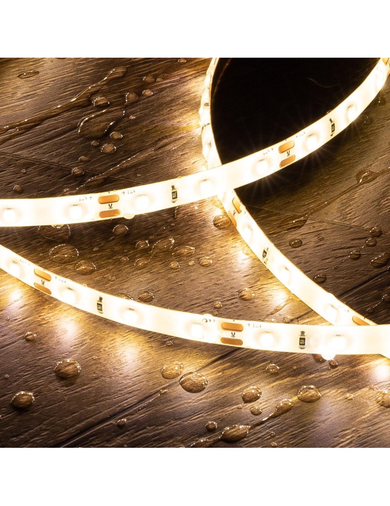 Ruban LED 12V DC SMD2835 60LED/m 5m IP65 Largeur 8mm Coupe tous les 5cm