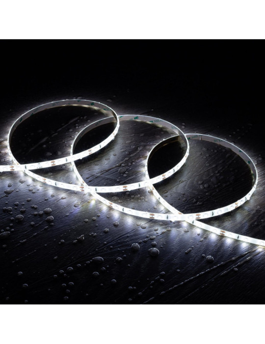 Ruban LED 12V DC SMD2835 60LED/m 5m IP65 Largeur 8mm Coupe tous les 5cm