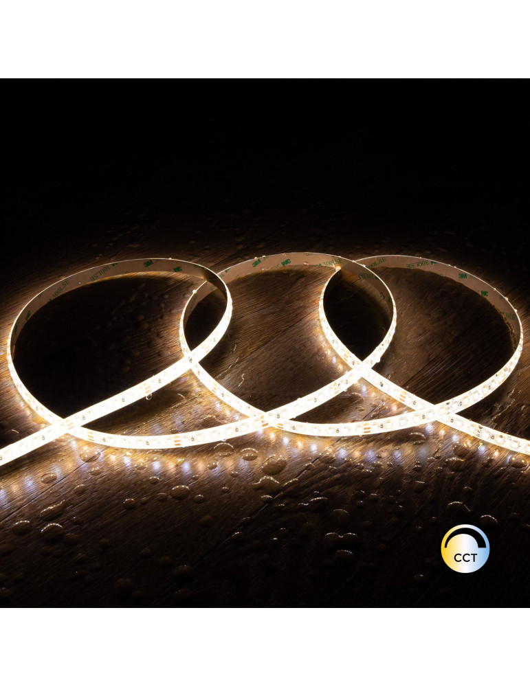 Ruban LED CCT 12V DC SMD2835 120LED/m 5m IP65 Largeur 10mm Coupe 5cm Ruban LED CCT 12V DC SMD2835 120LED/m 5m IP65 Largeur 10mm Coupe 5cm