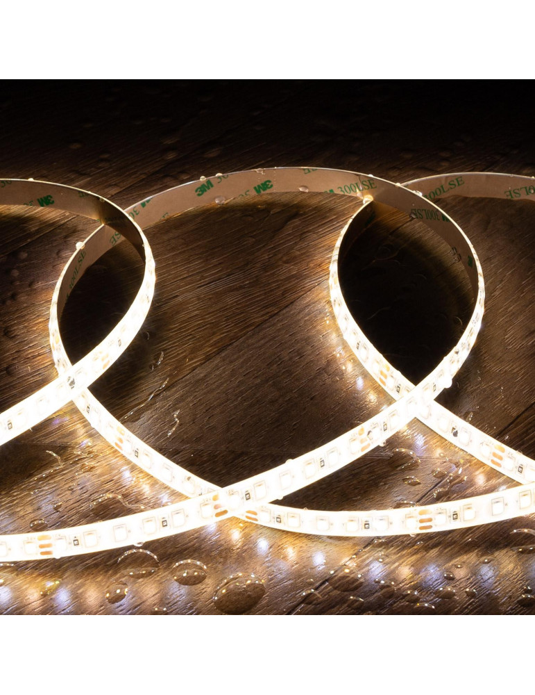 Ruban LED CCT 12V DC SMD2835 120LED/m 5m IP65 Largeur 10mm Coupe 5cm