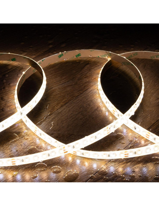 Ruban LED CCT 12V DC SMD2835 120LED/m 5m IP65 Largeur 10mm Coupe 5cm
