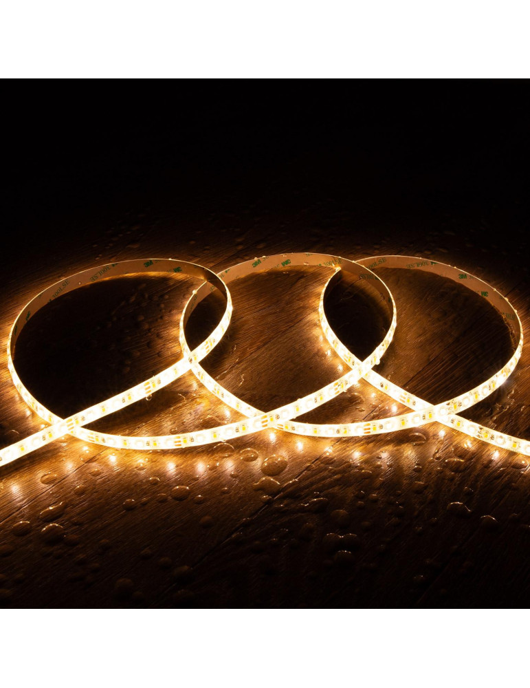 Ruban LED CCT 12V DC SMD2835 120LED/m 5m IP65 Largeur 10mm Coupe 5cm