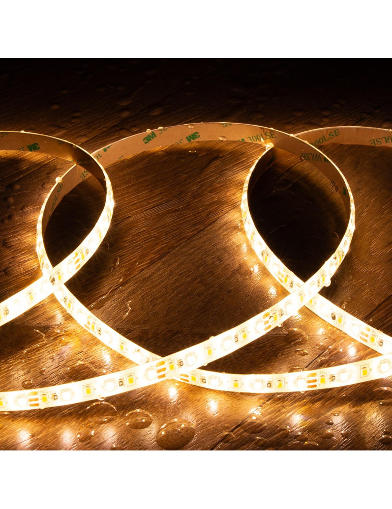 Ruban LED CCT 12V DC SMD2835 120LED/m 5m IP65 Largeur 10mm Coupe 5cm