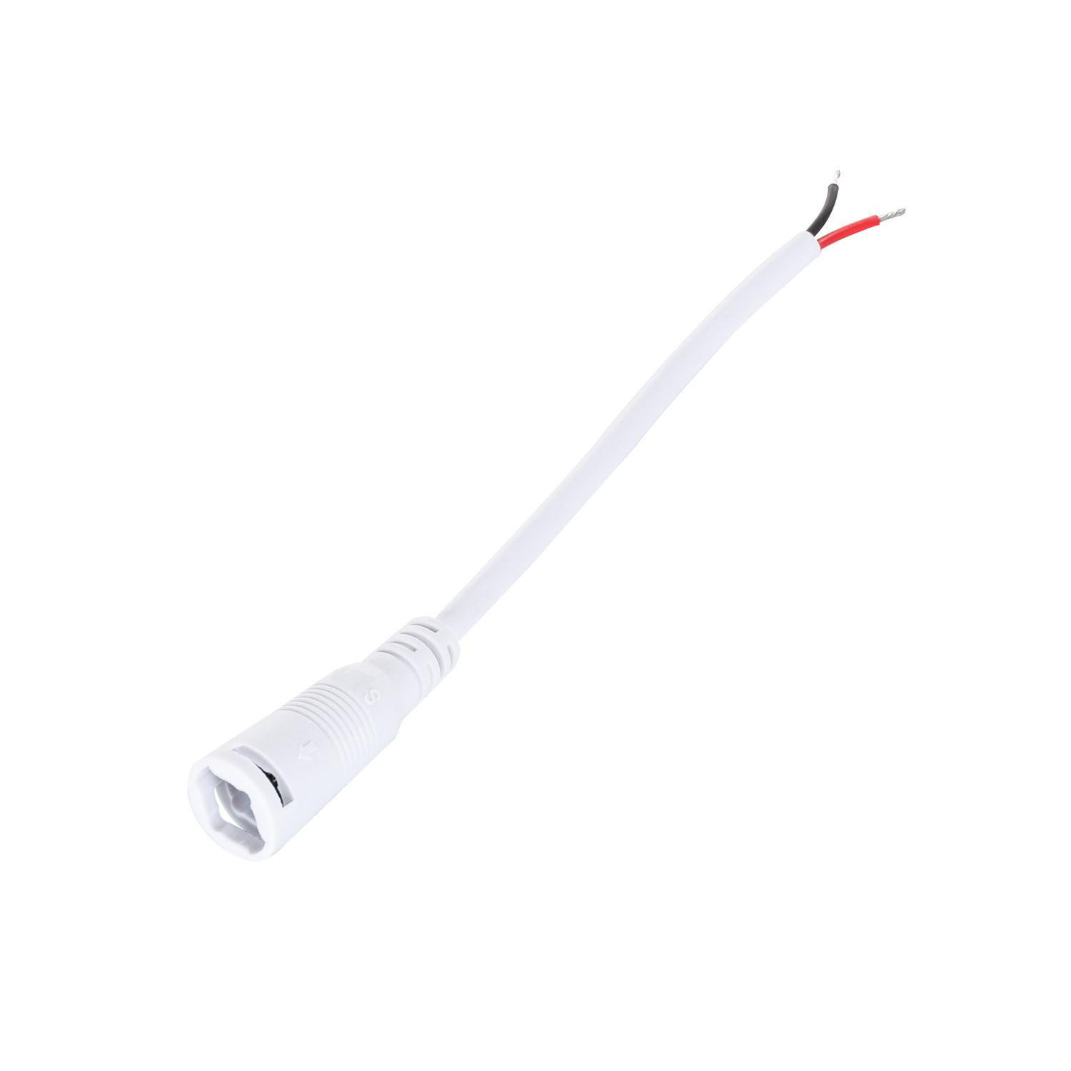 Câble Connexion Jack Femelle Ruban LED 12V DC Blanc Blanc
