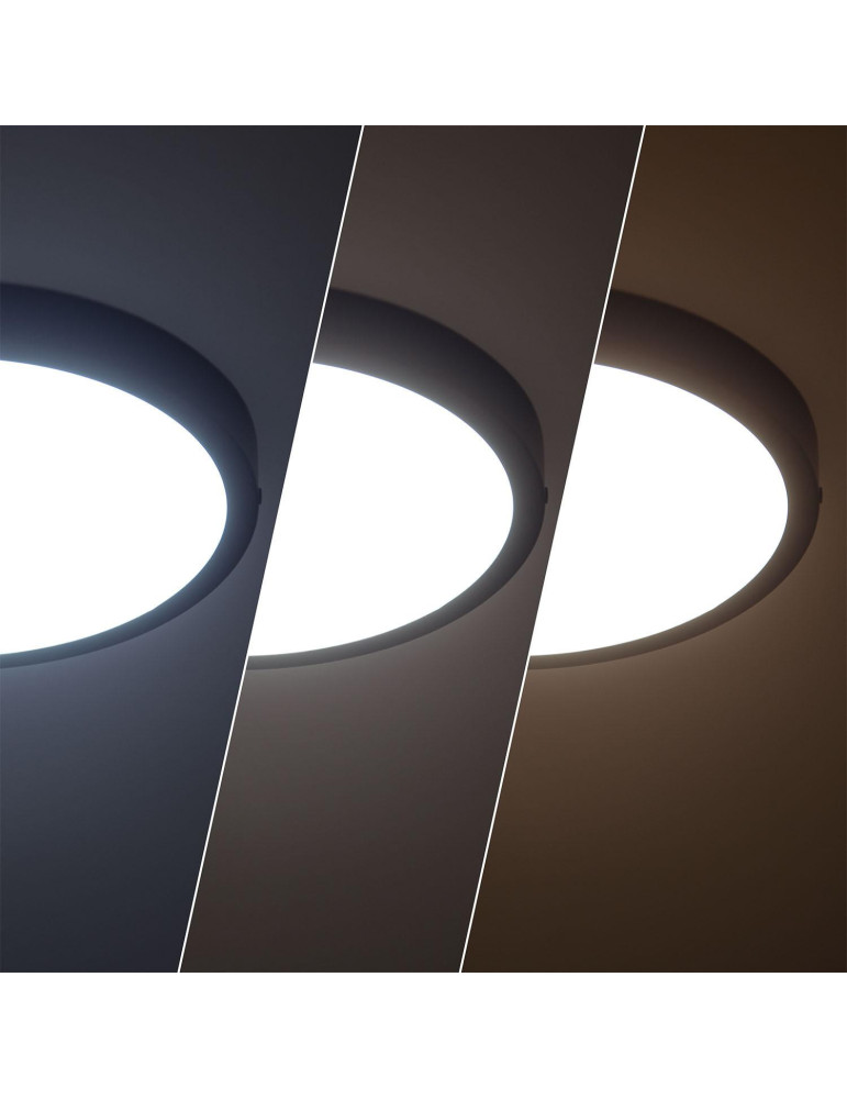 Plafonnier LED 24W Rond Aluminium Ø280 mm Slim CCT Sélectionnable Galán SwitchDimm