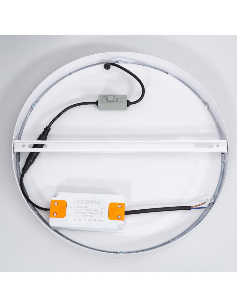 Plafonnier LED 24W Rond Aluminium Ø280 mm Slim CCT Sélectionnable Galán SwitchDimm