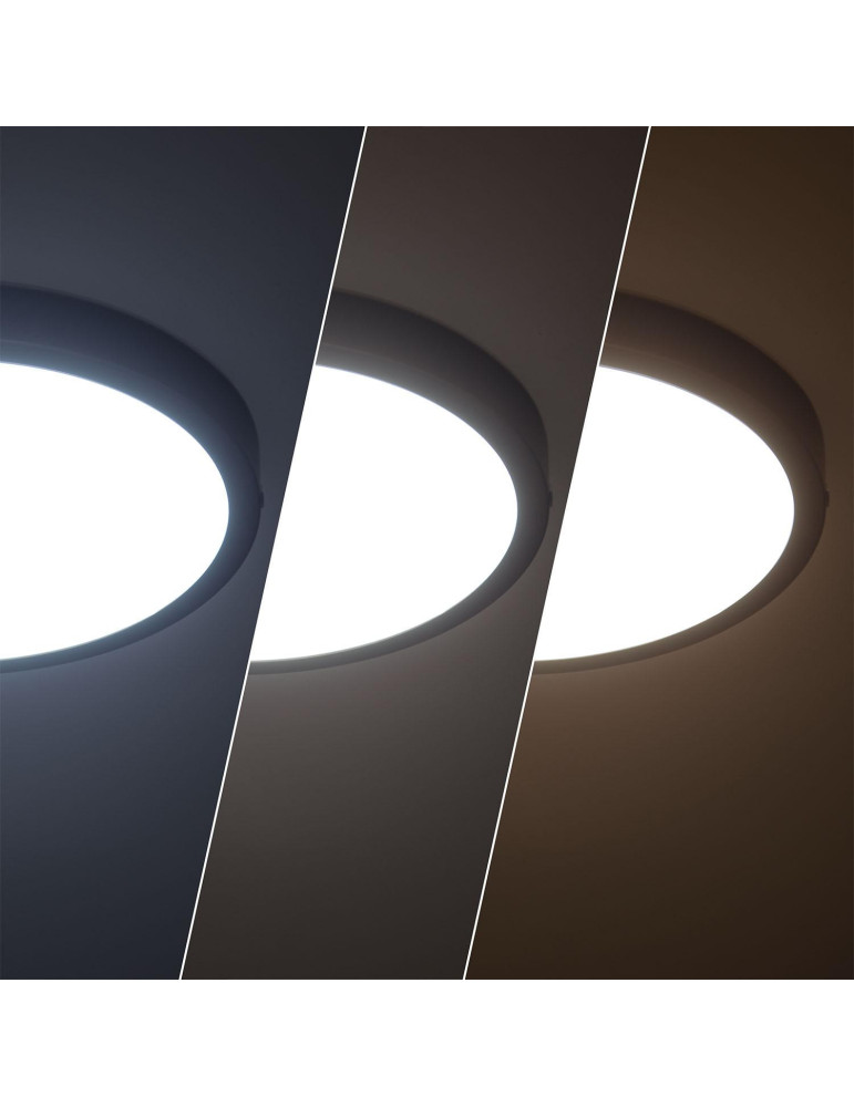 Plafonnier LED 24W Rond Aluminium Ø280 mm Slim CCT Sélectionnable Galán SwitchDimm