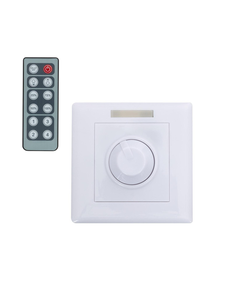 Contrôleur variateur Mural pour Ruban LED Monochrome 12/24V DC avec Télécommande IR