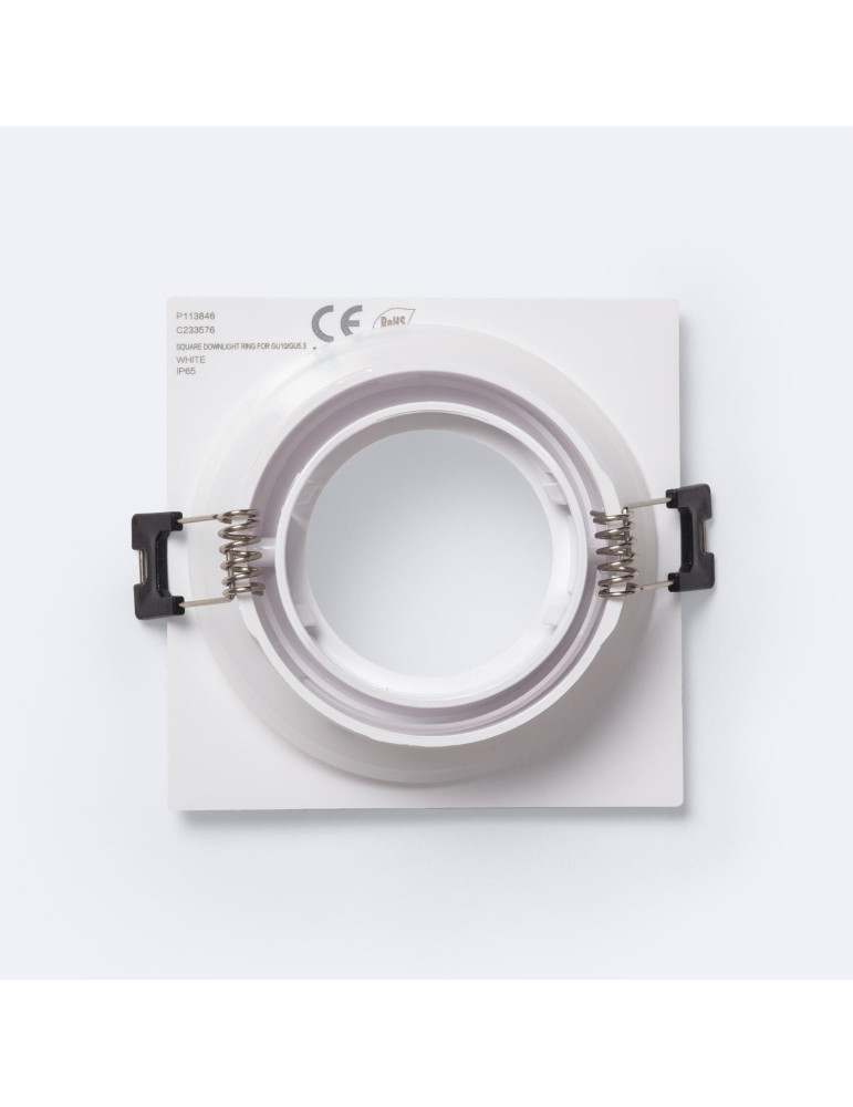 Collerette Downlight Carré IP65 pour Ampoule LED GU10 / GU5.3 Coupe Ø75 mm Maxis