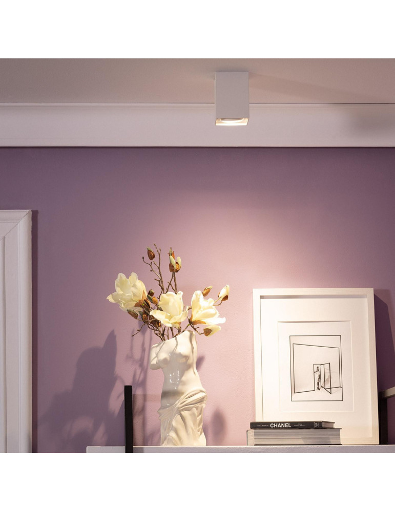 Plafonnier Aluminium Jaspe Blanc