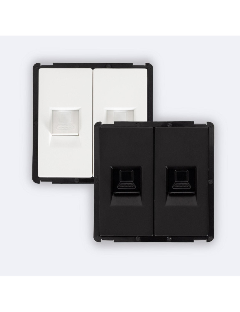 Prise Internet RJ45 Cat 6 Double Modern