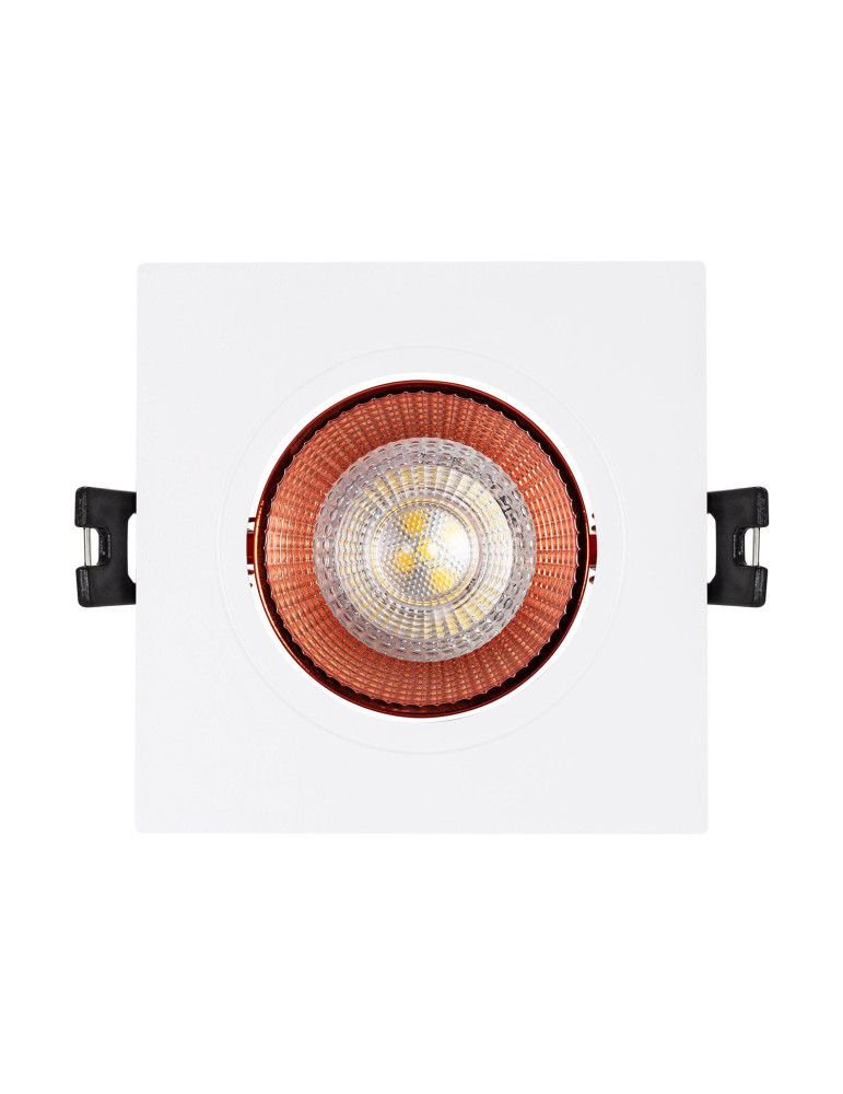 Collerette Downlight Carrée Orientable pour Ampoule LED GU10/GU5.3 Coupe Ø 80mm